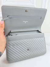 CHANEL WOC BOY V STITCH LAMBSKIN METALLIC GREY WITH GUNMETAL HARDWARE