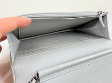 CHANEL WOC BOY V STITCH LAMBSKIN METALLIC GREY WITH GUNMETAL HARDWARE