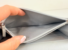 CHANEL WOC BOY V STITCH LAMBSKIN METALLIC GREY WITH GUNMETAL HARDWARE