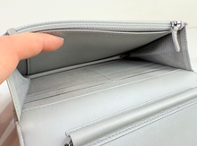 CHANEL WOC BOY V STITCH LAMBSKIN METALLIC GREY WITH GUNMETAL HARDWARE