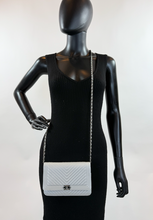 CHANEL WOC BOY V STITCH LAMBSKIN METALLIC GREY WITH GUNMETAL HARDWARE