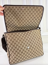 GUCCI GG CANVAS FLAP MESSENGER BAG