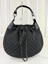 GUCCI DRAWSTING HOBO BRAIDED HANDLE LARGE IN BLACK
