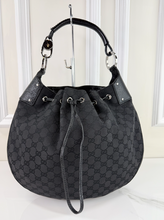 GUCCI DRAWSTING HOBO BRAIDED HANDLE LARGE IN BLACK