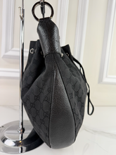 GUCCI DRAWSTING HOBO BRAIDED HANDLE LARGE IN BLACK