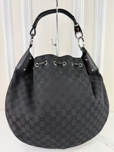 GUCCI DRAWSTING HOBO BRAIDED HANDLE LARGE IN BLACK