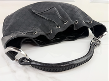 GUCCI DRAWSTING HOBO BRAIDED HANDLE LARGE IN BLACK