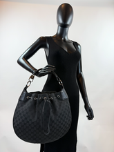GUCCI DRAWSTING HOBO BRAIDED HANDLE LARGE IN BLACK