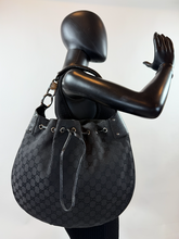 GUCCI DRAWSTING HOBO BRAIDED HANDLE LARGE IN BLACK
