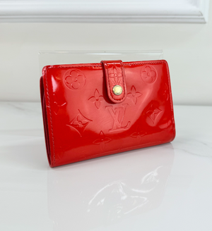 LOUIS VUITTON WALLET FRENCH PURSE COMPACT VERNIS RED