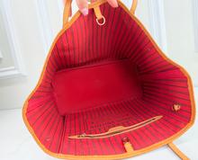 LOUIS VUITTON NEVERFULL MM MONO CHERRY RED INTERIOR