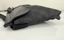 GUCCI BELT BAG GG WEB DOUBLE POCKET IN ALL BLACK