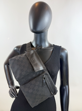 GUCCI BELT BAG GG WEB DOUBLE POCKET IN ALL BLACK