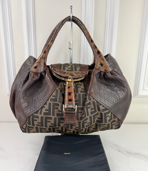 FENDI ZUCCA NAPPA NUVOLATA VITELLO TORTUGA SPY BAG