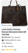 LOUIS VUITTON ON THE GO GM REVERSE