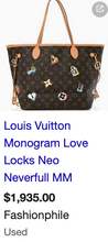 LOUIS VUITTON NEVERFULL MM MONOGRAM LOVE LOCKS LIMITED EDITION