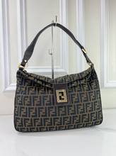 FENDI VINTAGE MAMA BAGUETTE ZUCCA FLAP LARGE HOBO