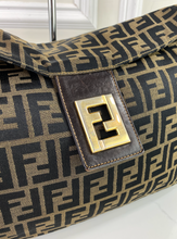FENDI VINTAGE MAMA BAGUETTE ZUCCA FLAP LARGE HOBO