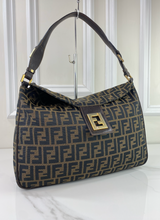 FENDI VINTAGE MAMA BAGUETTE ZUCCA FLAP LARGE HOBO