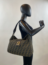FENDI VINTAGE MAMA BAGUETTE ZUCCA FLAP LARGE HOBO