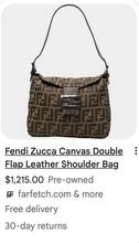FENDI VINTAGE MAMA BAGUETTE ZUCCA FLAP LARGE HOBO