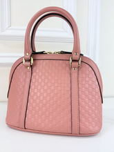 GUCCI MICROGUSSISSIMA MINI DOME BAG IN PINK
