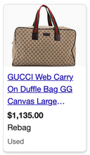 GUCCI CARRY ALL WEB DUFFLE BAG