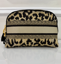 DIOR LARGE EMBROIDERED COSMETIC CASE IN LEOPARD
