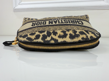 DIOR LARGE EMBROIDERED COSMETIC CASE IN LEOPARD