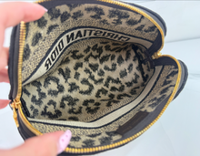 DIOR LARGE EMBROIDERED COSMETIC CASE IN LEOPARD