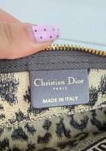 DIOR LARGE EMBROIDERED COSMETIC CASE IN LEOPARD