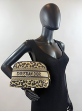DIOR LARGE EMBROIDERED COSMETIC CASE IN LEOPARD