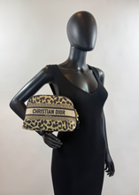 DIOR LARGE EMBROIDERED COSMETIC CASE IN LEOPARD
