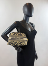 DIOR LARGE EMBROIDERED COSMETIC CASE IN LEOPARD