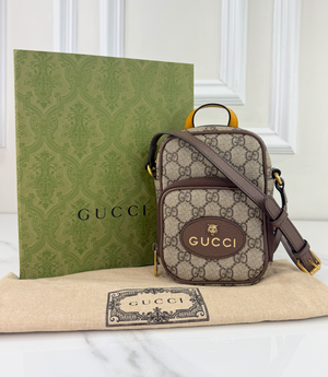 GUCCI NEO VINTAGE DOUBLE ZIP MINI MESSENGER