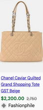CHANEL CAVIAR QUILTED GRAND SHOPPING TOTE BEIGE & SILVER