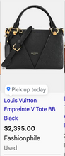 LOUIS VUITTON V TOTE BB EMPREINTE BLACK CREME
