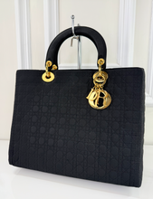 DIOR VINTAGE NYLON LADY BAG IN BLACK AND GOLD