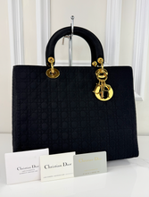 DIOR VINTAGE NYLON LADY BAG IN BLACK AND GOLD