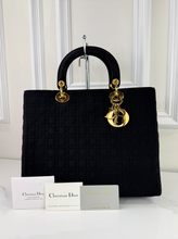 DIOR VINTAGE NYLON LADY BAG IN BLACK AND GOLD