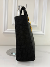 DIOR VINTAGE NYLON LADY BAG IN BLACK AND GOLD