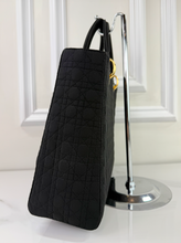 DIOR VINTAGE NYLON LADY BAG IN BLACK AND GOLD