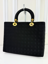 DIOR VINTAGE NYLON LADY BAG IN BLACK AND GOLD