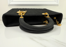 DIOR VINTAGE NYLON LADY BAG IN BLACK AND GOLD