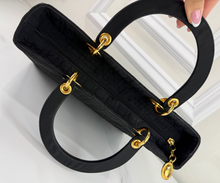DIOR VINTAGE NYLON LADY BAG IN BLACK AND GOLD