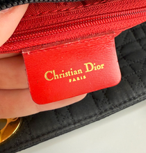 DIOR VINTAGE NYLON LADY BAG IN BLACK AND GOLD