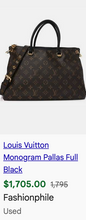 LOUIS VUITTON PALLAS MM TOTE IN BLACK