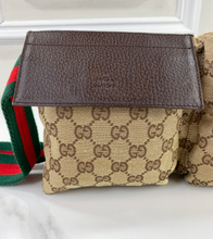 GUCCI BELT BAG GG WEB DOUBLE POCKET IN MONOGRAM