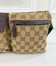 GUCCI BELT BAG GG WEB DOUBLE POCKET IN MONOGRAM