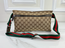 GUCCI BELT BAG GG WEB DOUBLE POCKET IN MONOGRAM